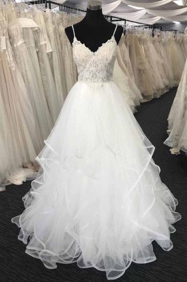 Bradyonlinewholesale Elegant Sweetheart Neck Long White Lace Wedding Dress Spaghetti Straps Bridal Gowns On Sale_1