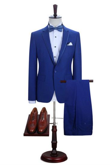 Abraham Royal Blue One Button Notched Lapel Mens Prom Suit_1