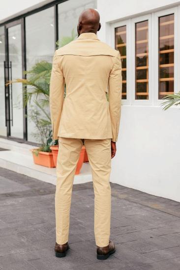 Zachary Apricot Turn Down Collar Prom Suits With Flaps_2