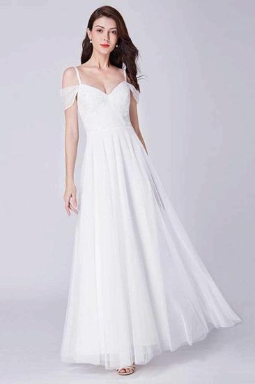 Spaghetti Straps Lace A-line Wedding Dresses | Floor Length Bridal Gowns