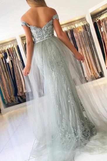 Elegant Princess Tulle Off-the-shoulder Lace Mermaid Prom Dresses_4
