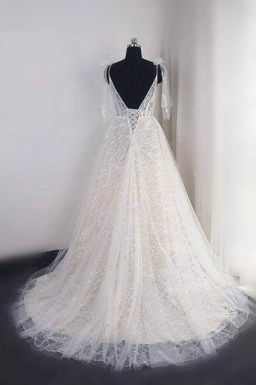 Bradyonlinewholesale Gorgeous Spaghetti Straps Tulle Wedding Dress Beading V-Neck Sleeveless Bridal Gowns Online_2