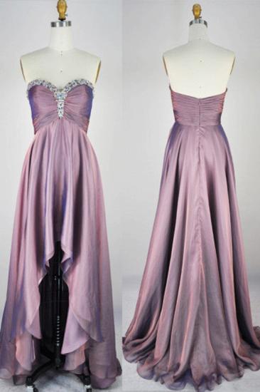 30D Chiffon Sweetheart Lovely Asymmetric Prom Dresses with Beadings Popular Custom Made Evening Dresses