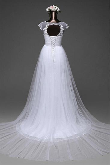 Bradyonlinewholesale Glamorous Lace Jewel White Mermaid Wedding Dresses with Beadings Online_4