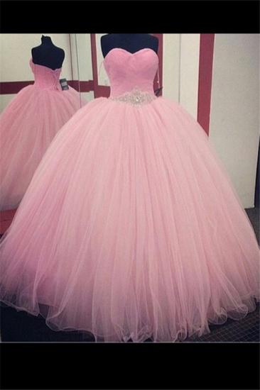 Pink Ball Gown Sweetheart Quinceanera Dress Princess Dress with Crystal Belt