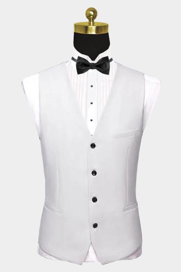 Classic White Wedding Tuxedos with Black Satin Shawl Lapel and Pocket Edge - Will_2