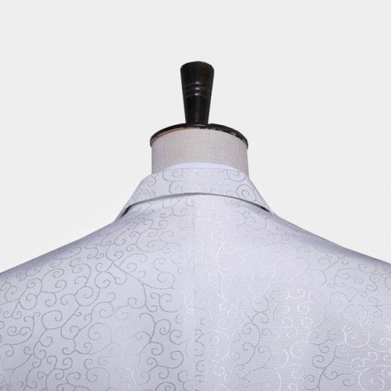 Casual White Floral Blazer | Fashion One Button Jacket_2