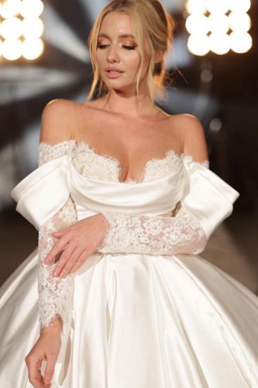 Simple Wedding Dresses Princess Satin | Wedding Dresses Lace With Sleeves_2