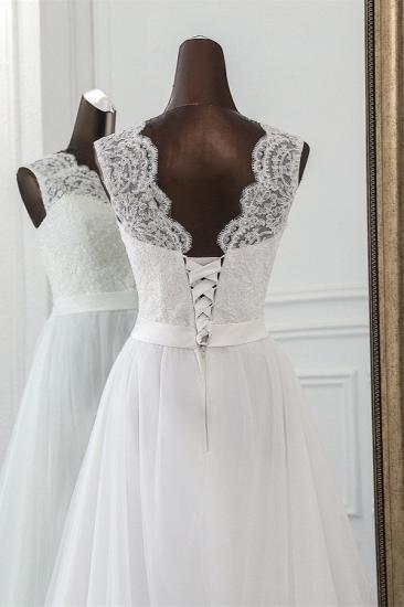 Bradyonlinewholesale Elegant Tullace Jewel Sleeveless White Wedding Dresses with Appliques Online_5