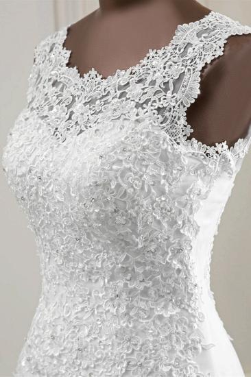 Bradyonlinewholesale Glamorous Jewel Lace Beading Wedding Dresses Sleeveless Appliques Mermaid Bridal Gowns_6