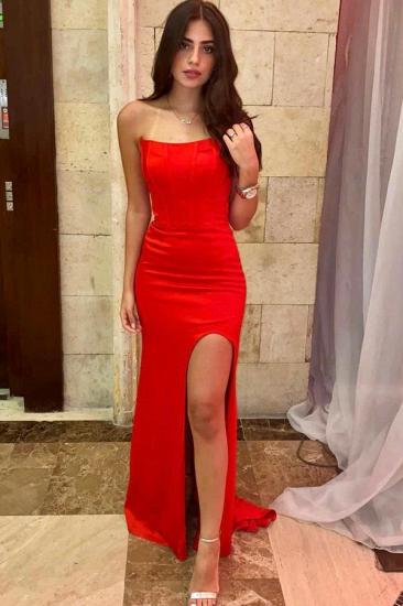 Simple red long tube top Evening Dress | Prom Dresses Online_1