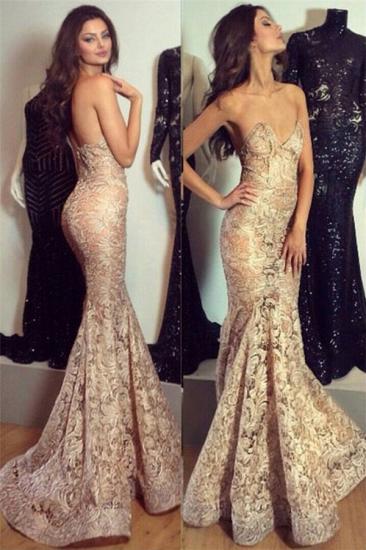 Stylish Sexy Evening Dress Mermaid with Lace Appliques Charming Party Dress_1