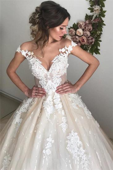 Sexy Applique Off-the-Shoulder Wedding Dresses | Sequins Backless Sleeveless Floral Bridal Gowns_3