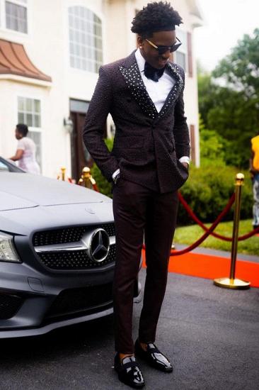 Vito Black Beading Prom Suits With Beading Peaked Lapel_2