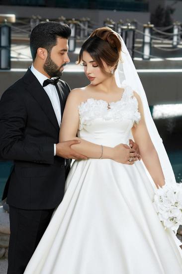 Simple Wedding Dresses A Line Satin Bridal Fashion Online_5