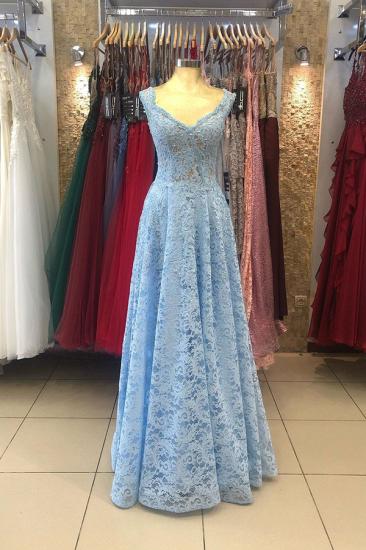 Stunning Sleeveless A-line Sky Blue Evening Maxi Dress_2