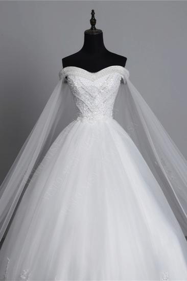 Bradyonlinewholesale Glamorous Strapless Sweetheart Tulle Wedding Dress Sleeveless Appliques Bridal Gowns with Rhinestones On Sale_5