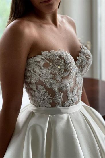 Beautiful A Line Wedding Dresses  Satin | Wedding dresses with lace_2