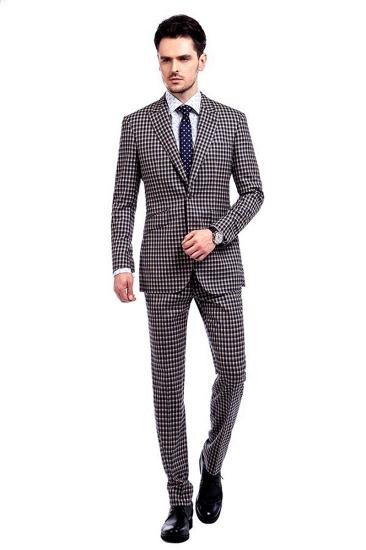 Peak Lapel Check Mens Premium Suits for Sale Online