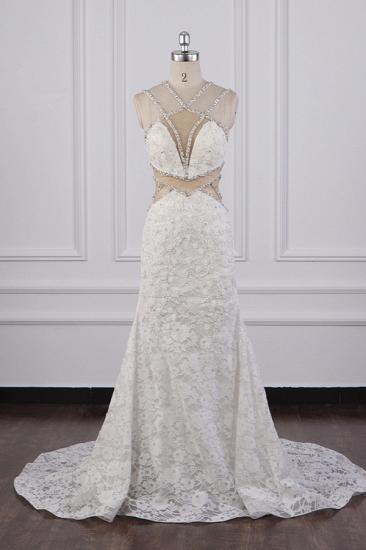 Bradyonlinewholesale Gorgeous Sleeveless Lace Beadings Wedding Dress Appliques Rhinestones Bridal Gowns Online