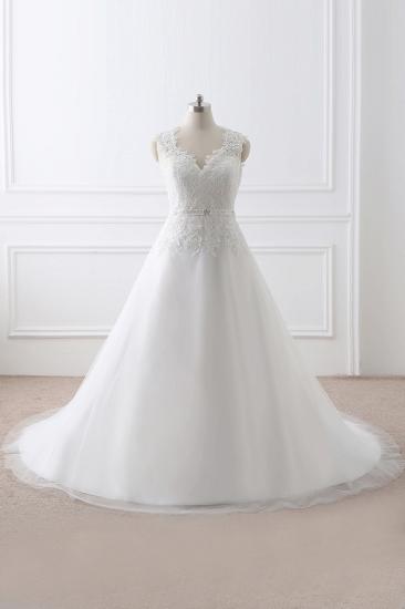 Princess V-neck Tulle Elegant Wedding Dress With Lace_1