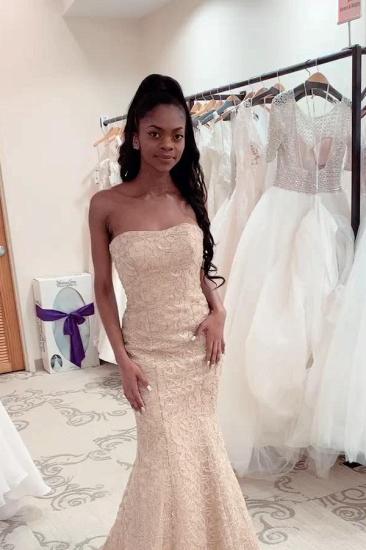 Luxury Strapless Beadings Mermaid Wedding Dress | Affordable Sleeveless Long Bridal Gown_2