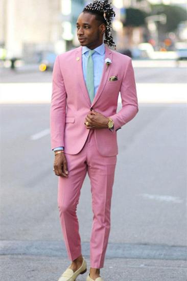 San Diego Fashion Pink Two Piece Mens Notch Lapel Prom Costume_1