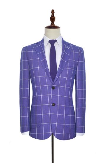 Check Patch Pocket Purple Mens Suit | Mens Notched Lapel Dress Suit_3