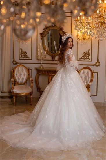 Elegant A-Line Lace Princess Wedding Dress | Wedding Dress with Sleeves_4