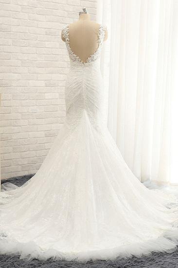Bradyonlinewholesale Sexy Spaghetti Straps Sleeveless Wedding Dresses With Appliques White Mermaid Lace Bridal Gowns Online_2