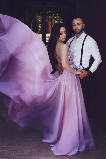 Purple Long Side Slit Prom Dress｜Floor Length Prom Dress_3