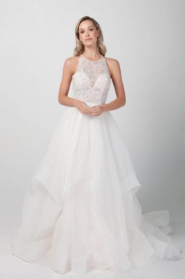 Crystal Beaded Sparkling Sequins Tulle Lace Fluffy Romantic Vintage Wedding Dress Wedding Custom_1