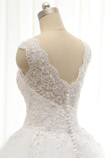 Bradyonlinewholesale Chic Straps V-Neck Tulle Lace Wedding Dress Sleeveless Appliques Beadings Bridal Gowns On Sale_5