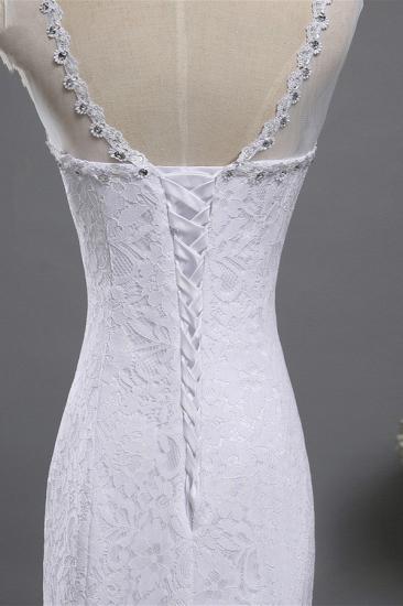 Bradyonlinewholesale Gorgeous Jewel Lace Mermaid Wedding Dress Sleeveless Appliques Bridal Gowns with Rhinestones_5