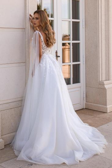 Sexy Wedding Dresses A Line Lace Wedding Dresses with Stole_2