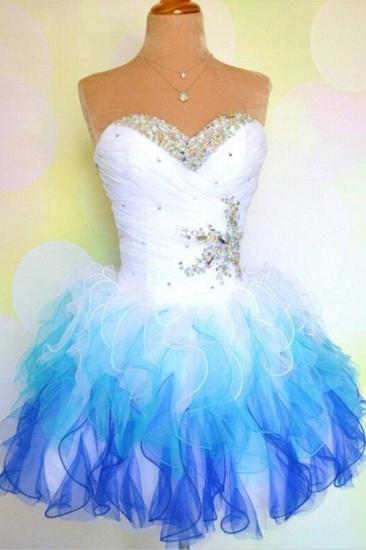 Sweetheart Organza Crystal Mini Homecoming Dresses Cute Multi-Coloured Short Party Dress with Beadings_1