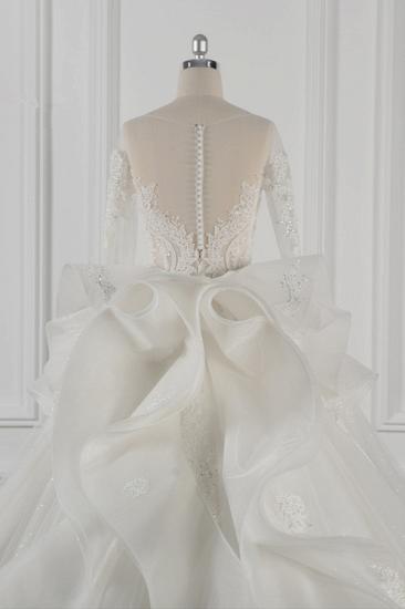 Bradyonlinewholesale Gorgeous Jewel Lace Tulle Wedding Dress Long Sleeves Beadings Bridal Gowns On Sale_6