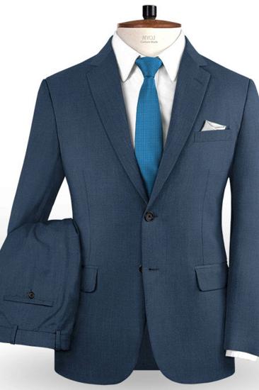 New Trendy Navy Blue Slim Fit Mens Suit | Formal Business Blazer 2 Groom Tuxedos_2