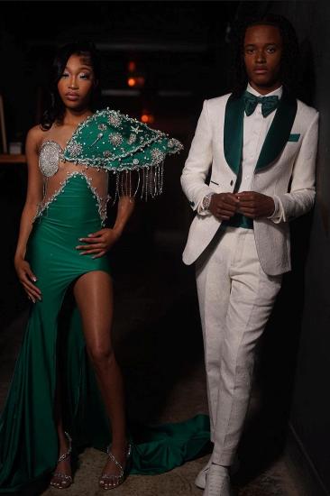 Tyler White Shawl Lapel Jacquard Prom Suits_2