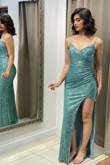 Green Long Glitter Evening Dresses | Prom dresses cheap_1
