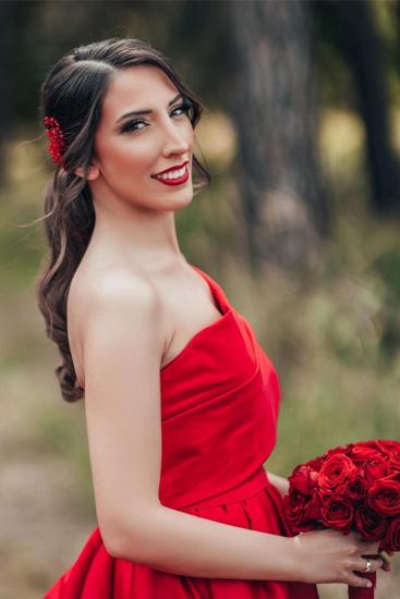 Red Wedding Dresses A Line | Satin Wedding Dresses Cheap_6
