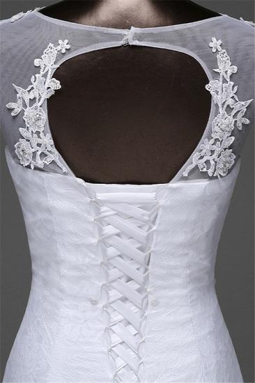 Bradyonlinewholesale Glamorous Lace Jewel White Mermaid Wedding Dresses with Beadings Online_8