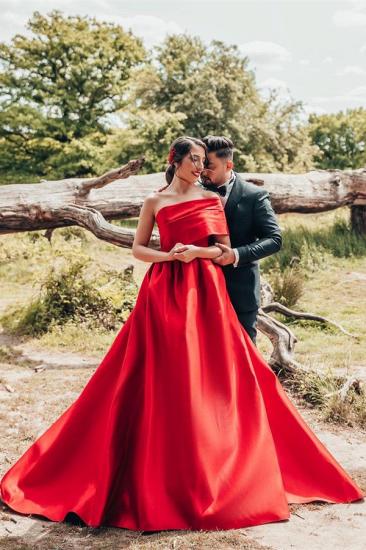 Red Wedding Dresses A Line | Satin Wedding Dresses Cheap