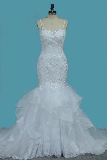 Bradyonlinewholesale Gorgeous Straps Sweetheart Mermaid Wedding Dress Tulle Lace Appliques Ruffles Bridal Gowns Online_1
