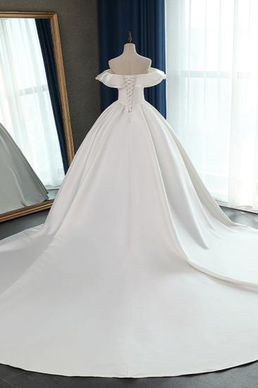 Bradyonlinewholesale Stylish Strapless Sweetheart Satin Wedding Dress Ruffles Sleeveless Ball Gowns Bridal Gowns On Sale_2