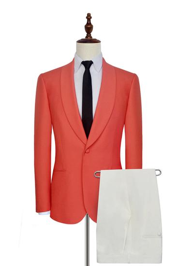 Shawl Lapel Orange Mens Suit |  One Button Mens Prom Suit with Pants_2