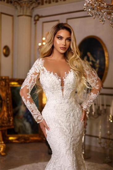 Elegant Mermaid Lace Wedding Dress | Wedding Dress with Sleeves_2