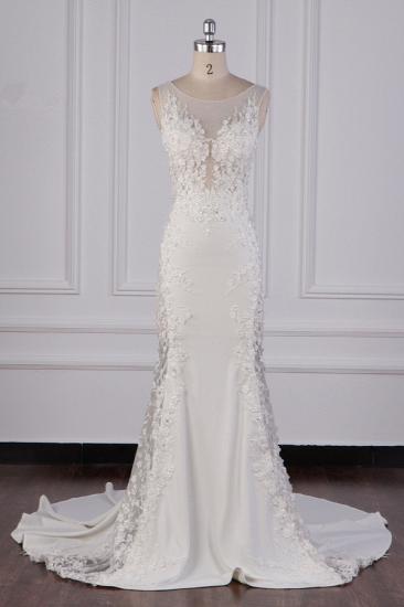 Bradyonlinewholesale Glamorous Jewel Tulle Lace Wedding Dress Sleeveless Appliques Beadings Bridal Gowns Online_1