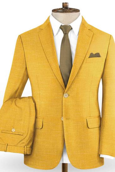 Vintage Yellow British Fashion Mens Suits | Latest Two Piece Prom Outfits_2