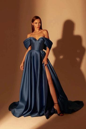 Navy Blue Prom Dresses Cheap | Simple prom dresses long_1